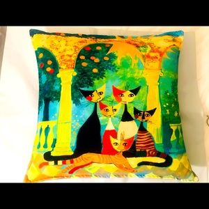 Cat Lovers Bright & Colorful Cat Pillow Cover